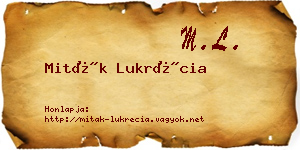 Miták Lukrécia névjegykártya